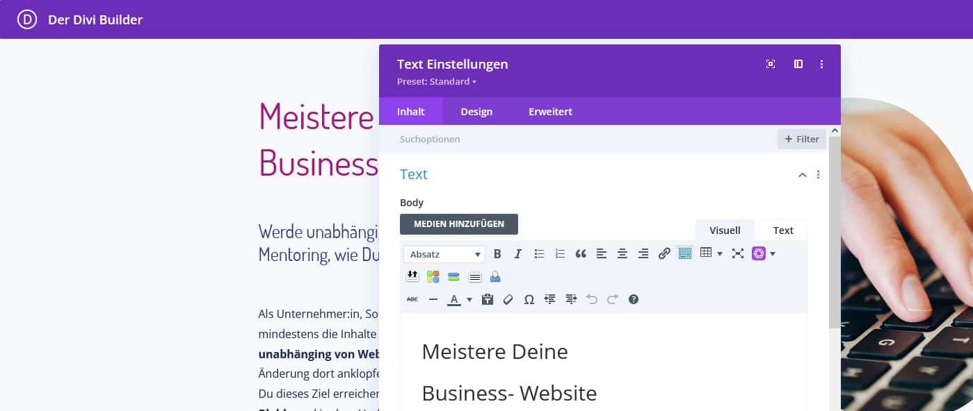 Divi-Builder WYSIWYG