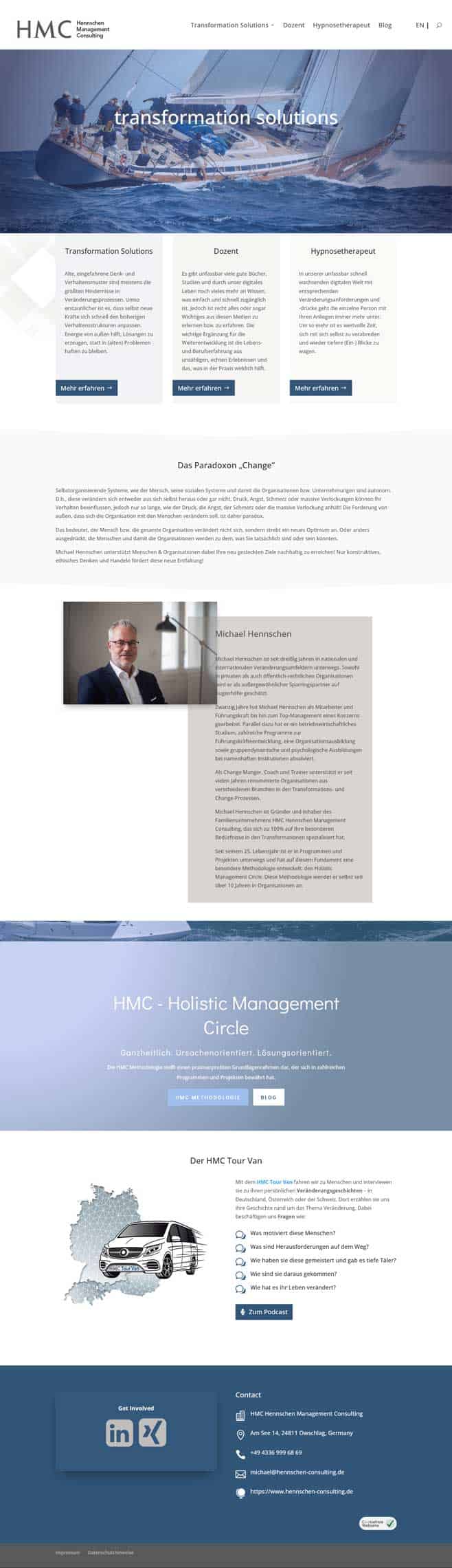 Screenshot Hennschen Consulting Screenshot der Website Hennschen Management Consulting