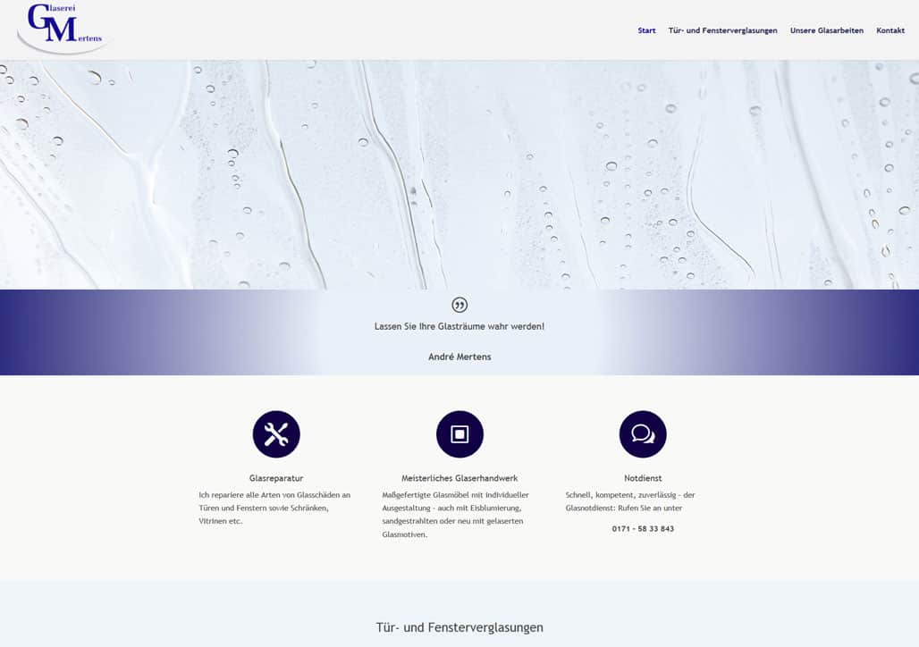 glasereimertens Website Glaserei Mertens, Aukrug